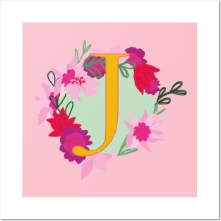 Monogram J, Personalized Initial Posters and Art